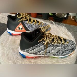 adidas Black Athletic Shoe with Yellow Accent